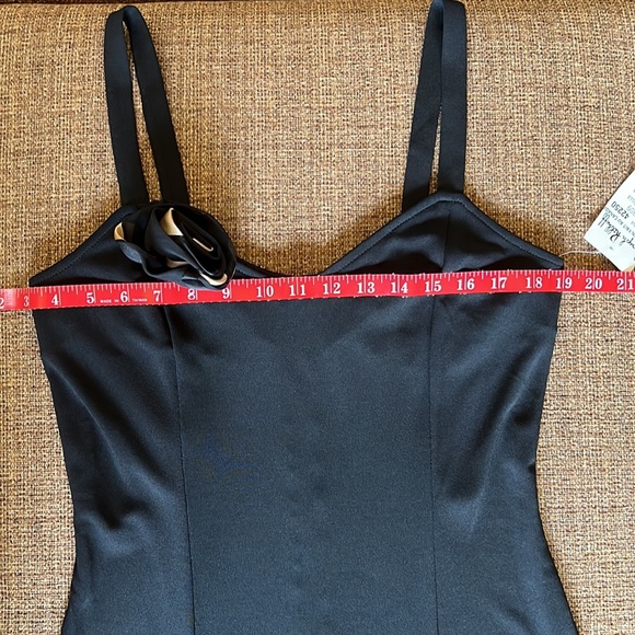 Joseph Ribkoff Black and Copper High Low Dress - Picture 9 of 14